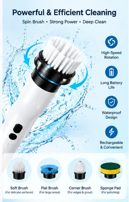 🧹 CleanMaster Pro — 9-in-1 Replaceable Brush Head Set Anoire