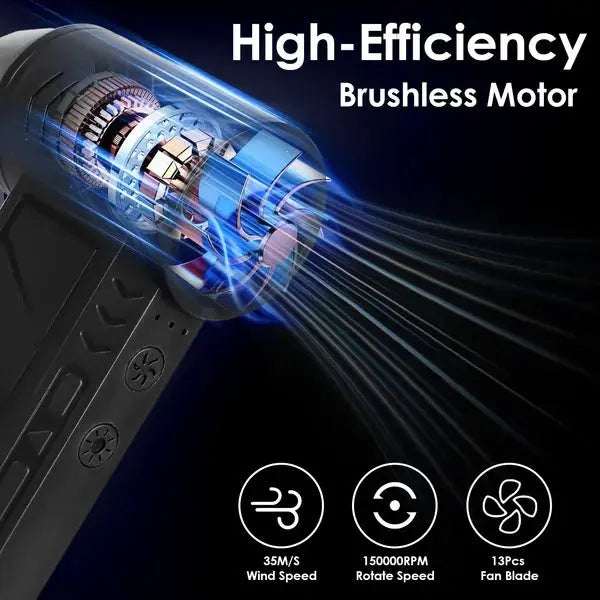 TurboBlast air duster charging via USB cable